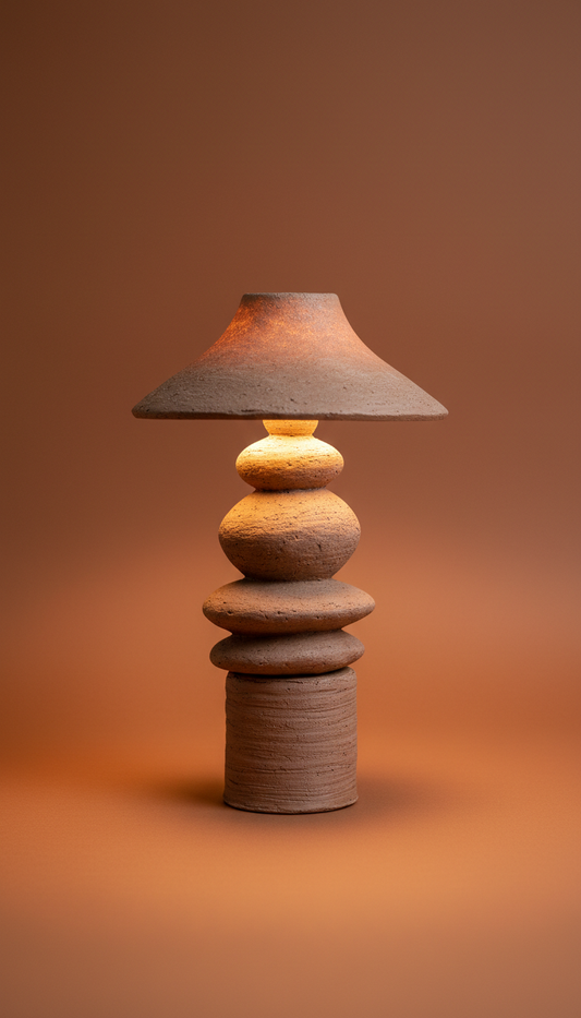 Ceramic Table Lamp in Sand Glaze