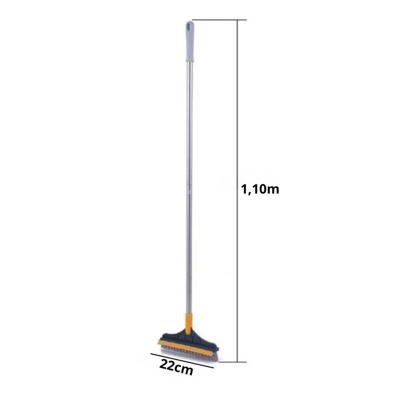 Escova De Limpeza Esfregão 2 Em 1 Vassoura Rodo Chão Cozinha Banheiro